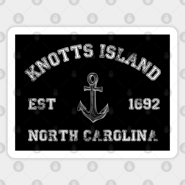 Knotts Island, North Carolina Vintage Nautical Anchor Retro Magnet by Contentarama